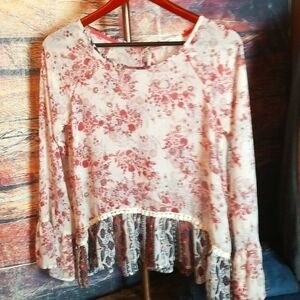 TAYLOR & Sage | Semi-sheer Flowy Blouse